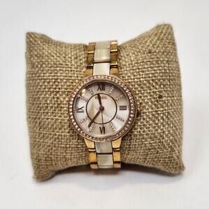 Fossil ES3716 Virginia Rose Gold Tone Cream Acetate Womens Watch 30mm Classic